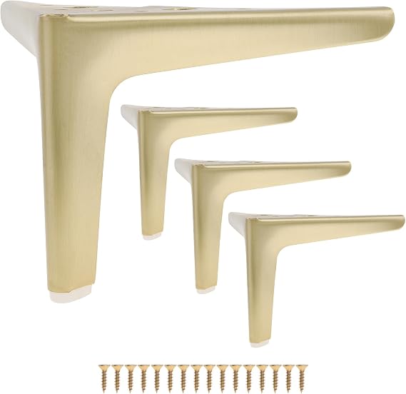 4.7 Inch Heavy Duty Furniture Legs Antique Brushed Gold Metal Triangle