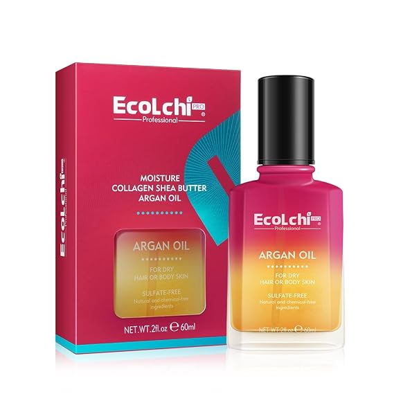 Argan Hair Oil Hair Serum Cold Pressed Weightless Vitamin E Argan Oil Hair Treatment for All Hair Types Dry Damaged Hair Body Skin 60ml