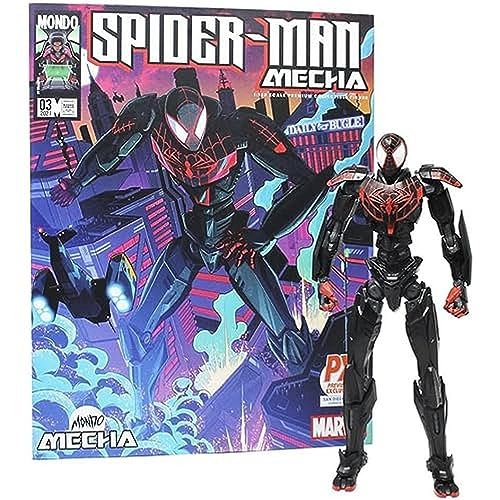 Mondo Tees San Diego Comic-Con 2021 Exclusive Mondo Mecha Marvel Spider-Man Miles Morales Action Figure, Multicolor, 25 ounce