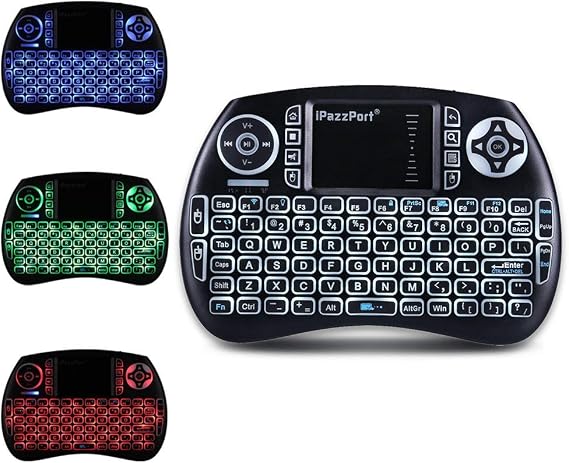 iPazzPort (Upgrade Mini Bluetooth Keyboard with Touchpad Handheld, Backlit Mini Wireless Keyboard with 2.4G USB Dongle for Android TV Box/FireStick/Laptop/PC 21SM