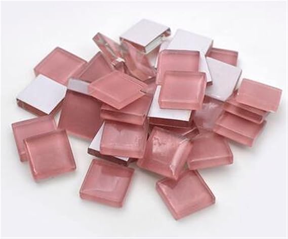 EFARMA Mixed Color Mosaic Tiles,100 Pcs Color Square Transparent Clear Crystal Glass Mosaic Tiles 15x15mm Glass Mirror Tiles (Color : Q, Mosaic Tile Size : 1.5cm*1.5cm), Frost
