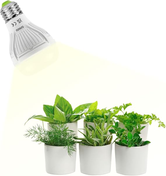 SANSI Grow Light Bulb for Plant 10W 150W eq. Full Spectrum A19 Frosted Lens