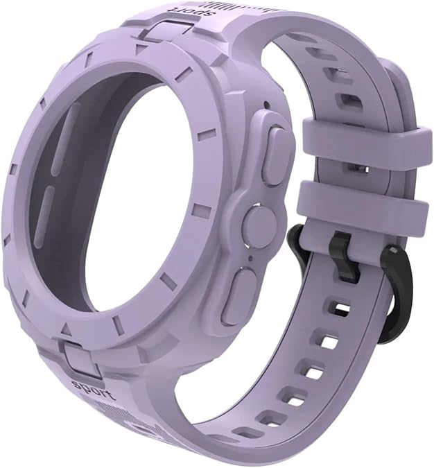 2IN1 Case Silicone Watch Band for Samsung ultra 47mm Watch Sports Strap of Solid color integrated Watchbands