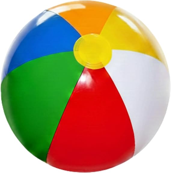 SHATCHI 1 Pc 16 Inch Inflatable Rainbow Beach Ball, Multicolour Blow Up Pool Toy for Swimming Pool Parties, Summer Outdoor Water Games, Holiday Beach Play, Garden Fun and Pool Party Decoration