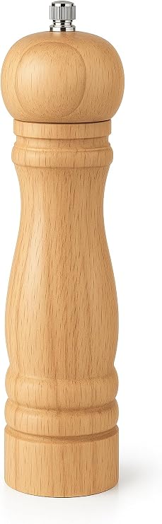 Wooden Pepper Mill - Adjustable Peppercorn Grinder, Premium Spice Grinder for Kitchen, Salt and Pepper Shaker, 7-inch
