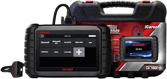 iCarsoft CR Max + Free Screen Protector - Professional Multibrand Automotive Diagnostic Scanner - Read/Erase Faults Codes - Reset Oil Service - Coding & Programming