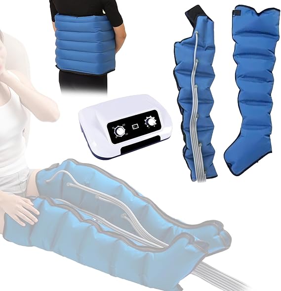 6 Cavity Air Compression Leg Massager Machine, Pressotherapy Boots for Lymphedema Circulation Relax Pain Relief, Professional Full Body Waist Arm Leg Relax Instrument