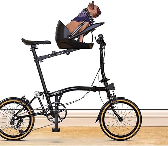 Dog Bike Seat Front Bicycle Pet Seat with Adjustable Bracket, Backrest Angle & 3-Point Safety Harness, Footrest Extension, Fits 3034 Mm Seat Tubes Small Dog Bike Carrier(Black)