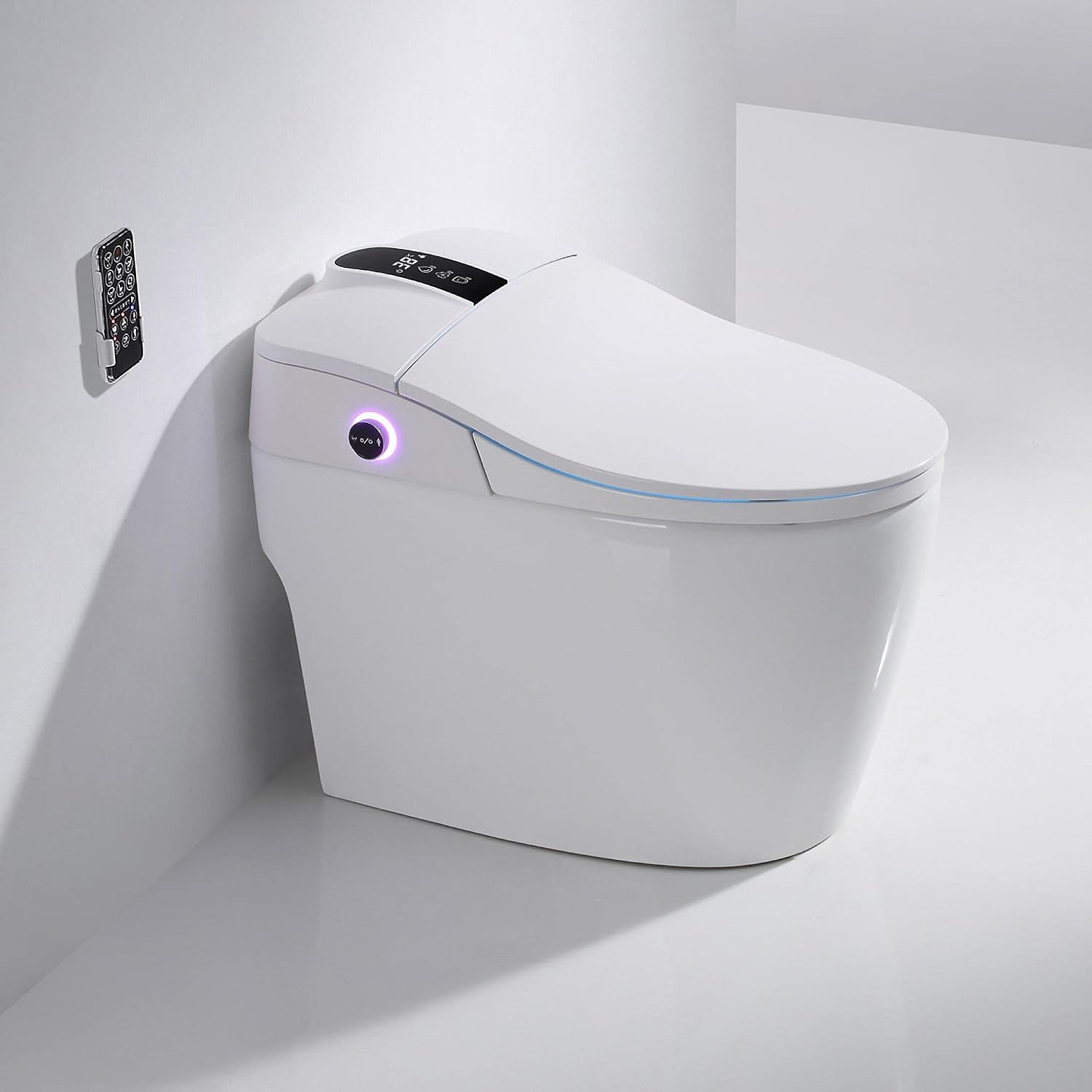 2021 New Series Luxury Smart Bidet Seat Toilet Elongated One Piece Smart Toilet wIntegrated Dual Flush with Remote Control|Soft Closing Seat|Quick Drying|Hot Type|Automatic Flushing