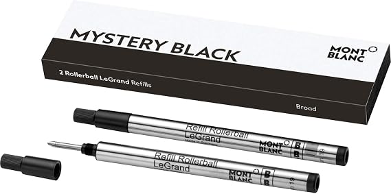 Montblanc Rollerball LeGrand Refills (B) Mystery Black 113840 Pen Refills for Meisterstuck LeGrand Rollerball Pens with a Broad Tip 2 x Black Pen Cartridges