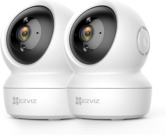 EZVIZ C6N 1080P WLAN IP Camera Swivelling Indoor Camera (Set of 2) Two-way audio motion tracking IR night vision for pets baby monitor compatible with Alexa via 2.4 GHz WiFi frequency