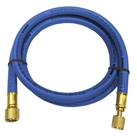 Appion 9802805 MH380006EAB 3/8" Diameter Hose, 3/8" FL to 1/4" FL Vacuum Certified Refrigerant Hose, 6', Blue