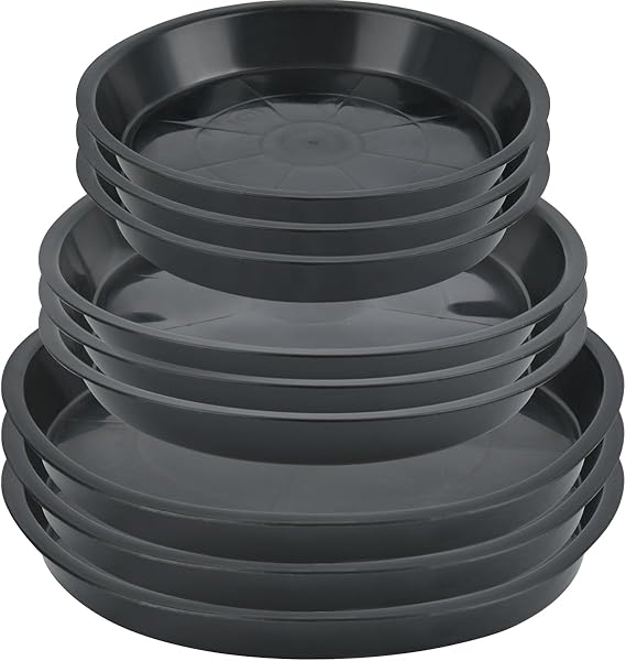 9 Pcs Plant Pot Saucers,Plant Trays for Pots,Plastic Plant Tray Flower Pots,Drip Tray Saucer for Indoor Outdoor Garden Potted Plants 21cm/17cm/14cm