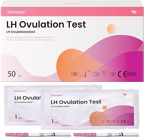 Femometer Ovulation Test Strips 50 miu/ml LH Ovulation Test Sensitive Fertility Forecast Test Strips Accurate Results with App for iOS and Android (may not be available in all countries)