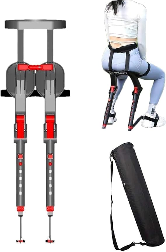 Adjustable Wearable Exoskeleton Chair - Lightweight Invisible Folding Stool with 5 Gear Adjustment, Supports Up to 330 LBS for Comfort and Support