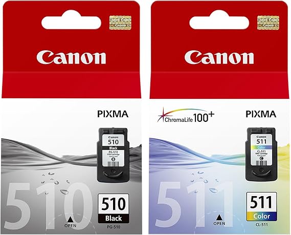 Canon PG-510 & CL-511 Ink Cartridge Combo Pack - Ink For PIXMA IP2700 IP2702 MP240 MP250 MP480 MP490 MP495 MX340 MX410 - Recycling Pack Included