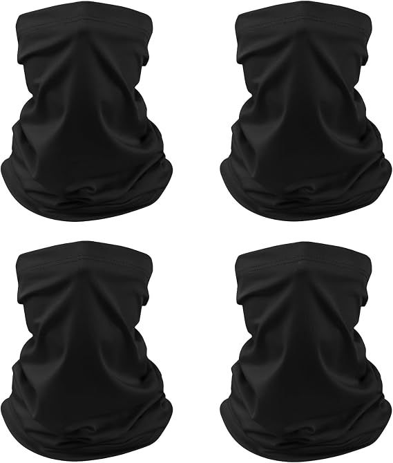 Awumbuk Men's 4-Pack Windproof Neck Gaiter | Breathable Multifunctional Snood for Hiking, Cycling & Running | All-Weather Lightweight Face Cover, Sports Scarf for Outdoor Adventures