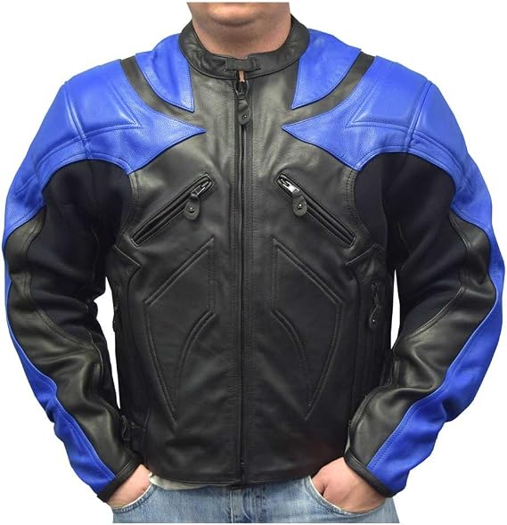 Redline Men's Racing Body Armor Jacket, Naked Buffalo Hide Leather M-YBR