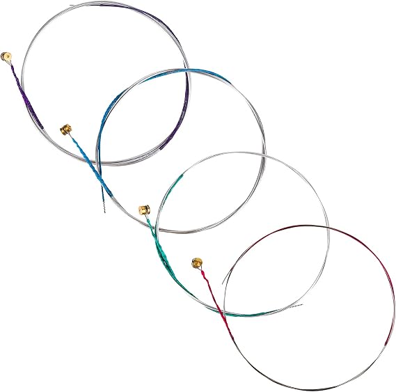 SAVITA 4 Sets 16pcs 4/4 Violin String Universal Set, Full Size Violin Strings, Classic Silver String (GDAE) Steel Core with Nickel-Plated Ball Head for Violin Instruments