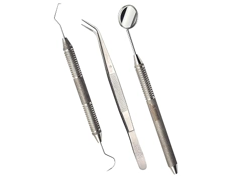 ARTMAN INSTRUMENTS Dental Examination Set Mirror Probe Tweezers with Slip Resistant Surface | Dental Tools Dental Pick Oral Care Kit & Pet Oral Care Use | Stainless Steel Dental Hygiene Kit Set