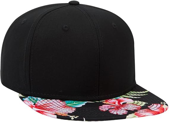 OTTO SNAP Hawaiian Pattern Square Flat Visor 6 Panel Pro Style Snapback Hat