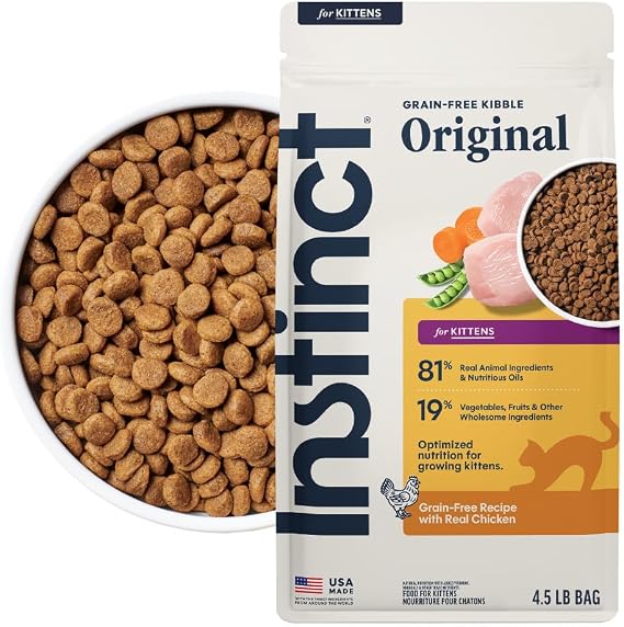 Instinct Original Kitten Dry Food, Raw Coated, Real Chicken, 4.5 lb. Bag