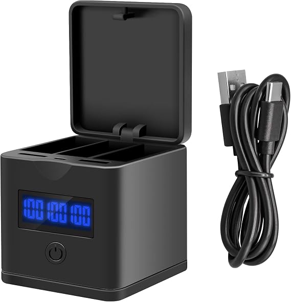 Suptig 3-Channel Battery Charger Station for GoPro Hero 8, 7, 6, 5