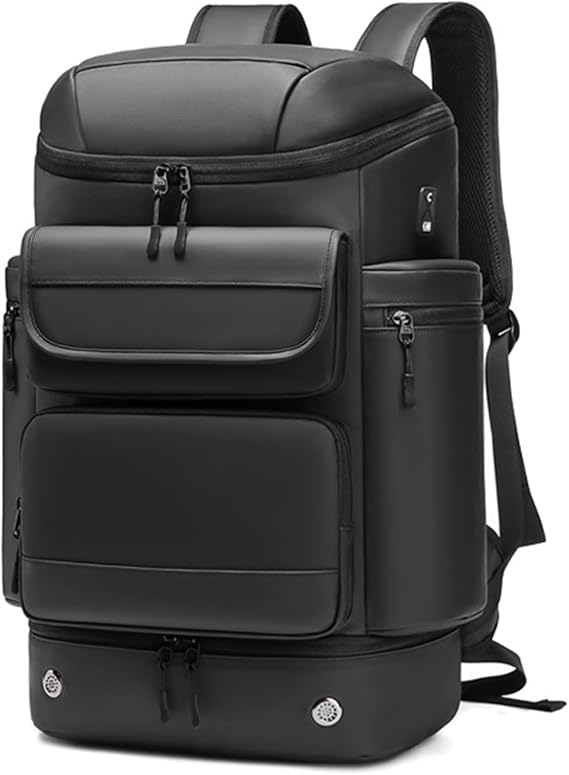 Travel Backpack Women Men Waterproof Outdoor Sports Backpack Large Hiking Backpack Laptop Backpack 50L Large Capacity Trekking Outdoor Activity Bag Black