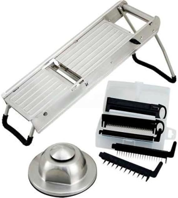 Winco MDL-15 Mandoline Slicer Set W/ Stainless Steel Hand Guard-MDL-15