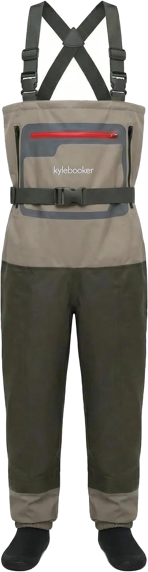 Kylebooker Fly Fishing Waders Breathable Stocking Foot Chest Waders for Men and Women
