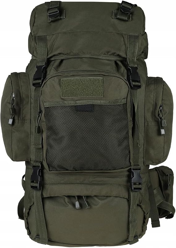 Epic Militaria MIL-TEC 55L Tactical Commando Military Army Rucksack Hiking Pack in Black, Olive and Flecktarn Camo (Internal Frame)