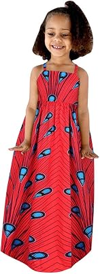 POLG Kids Girls Summer Casual Dress 6-8 Years Child African Dashiki 3D Digital Print Suspenders Princess Dress