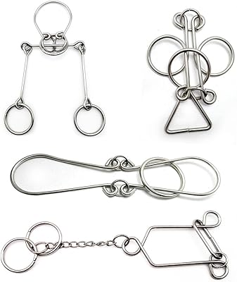 4 Sets Advanced Metal Brain Puzzles Teasers Toys Puzzles Magic Toys for Kids Adults