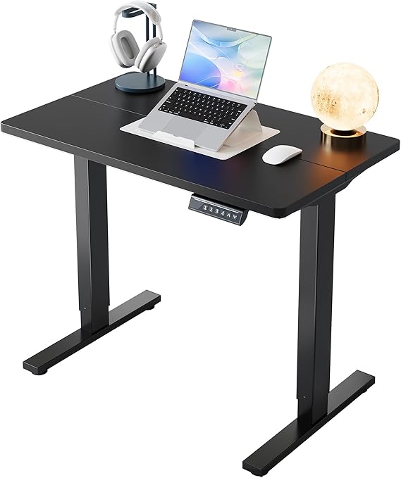 HUANUO 32x19 Inch Small Electric Standing Desk, Adjustable, Black
