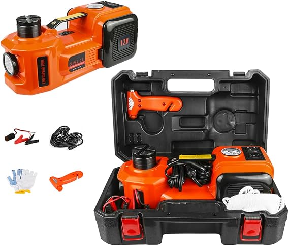 5 Ton 12V Electric Car Jack Kit Hydraulic Car Jack Set with LED Flashlight and Hammer, Car Lift for Car SUV Sedan MPV Change Tires Garage Repair Emergency Kit