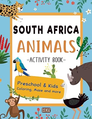 South Africa Animals Activity Book: Fascinating Safari Animal Book For Kids | Wild Animals with Elephant, Giraffe, Lion, Gorilla for Preschool and ... Games | Gift for Boys and Girls | Large Print Paperback January 30, 2022