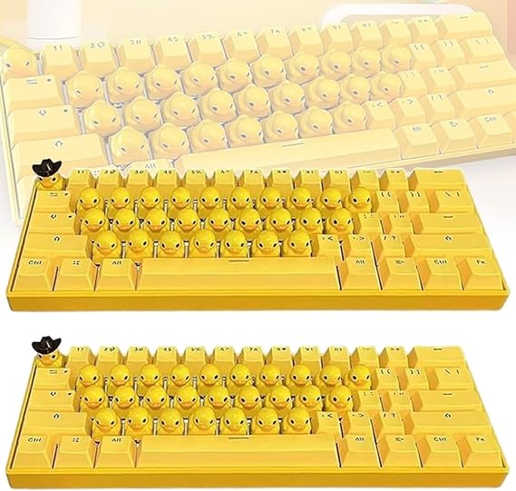 Duck Keyboard, Duck Keyboard Keycaps That Quack, Rubber Ducks Keyboards, Quacking Ducks Keyboards with Light, Custom Duckey Keycaps Duck Set, Gift for Duck Lovers(2pcs)