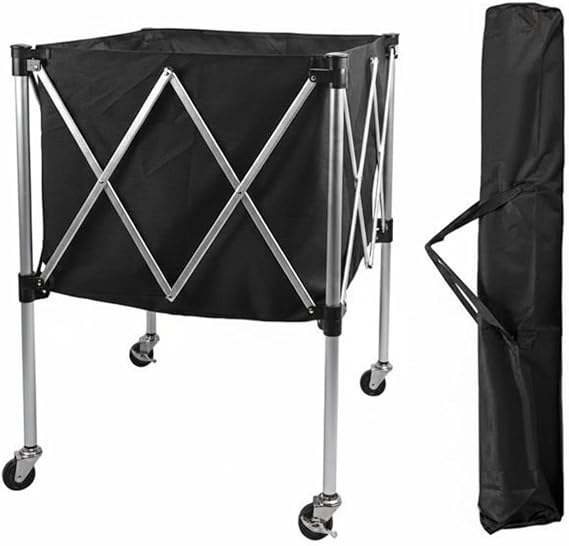 Foldable Ball Cart Portable Mobile Sports Ball Cart Oxford Cloth for Coaches, Outdoor