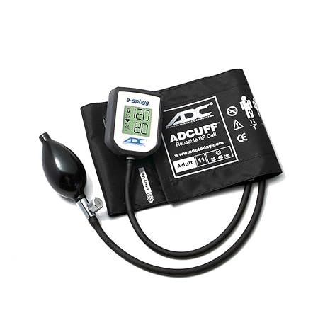 American Diagnostic 7002-11ABK E-sphyg Digital Pocket Aneroid Sphygmomanometer Blood Pressure Monitor, Reusable BP Cuff, Adult, Black