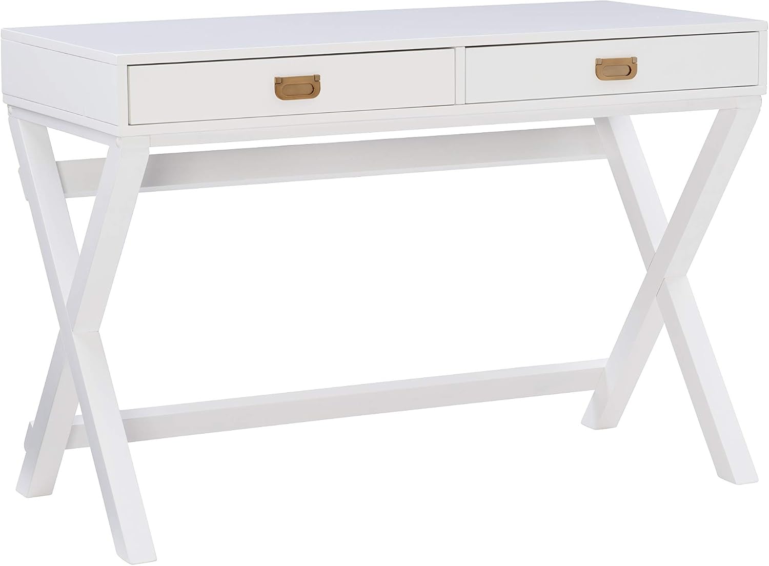 Linon White Two Drawers Connor Writing Desk