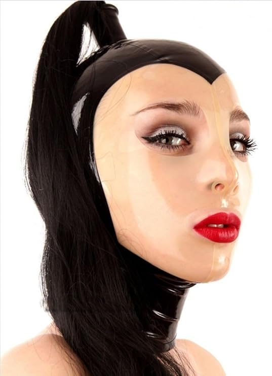 Cosplay Latex masks Adult beauty Wig head set full band hair tube rubber mask hood