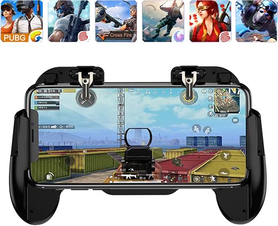 Mobile Phone PUBG Game Controller L1R1 Shoot and Aim Trigger Joystick Ergonomic Gamepad for PUBG Mobile/Knife Out Phone Game Controller 4.7"-7.0" Android & iOSH6