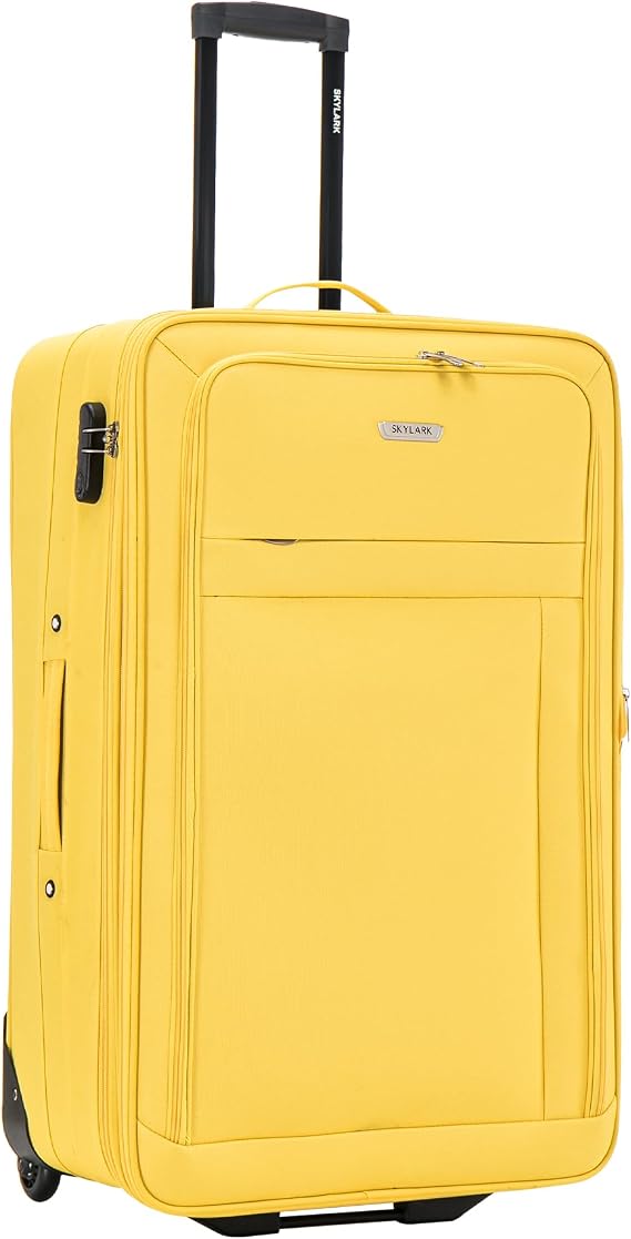 29" Large Suitcase Super Lightweight Luggage Combination Lock 20% Expandable 2 Wheel Soft Shell Check in Luggage for 23kg