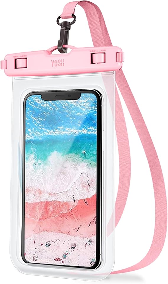 YOSH Waterproof Phone Pouch [IPX8 Certified], Fits Up to 7.0", Pink