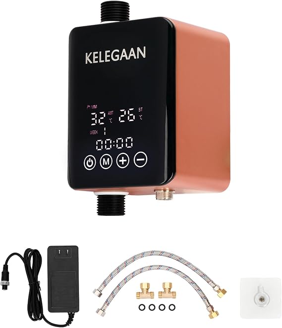 Digital Smart Instant Hot Water Recirculating Pump Kit, Touchscreen Under-Sink System, Built-in Thermostat Timer, Ultra-Quiet, Includes 16-inch Supply Line  Installation Components