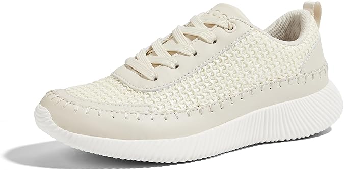 BELOS Women's Glitter Shoes Sparkly Lightweight Metallic Sequins Tennis Shoes Casual Retro Braided Walking Shoes