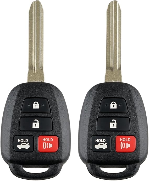 Key Fob Replacement for 2014-2019 Toyota Camry Corolla HYQ12BDM 314.4MHz 4 Buttons (Set of 2)