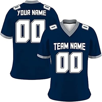 Custom Football Jerseys Men Youth Women Uniform Printed Name Number Football Gifts 14_Navy White 2