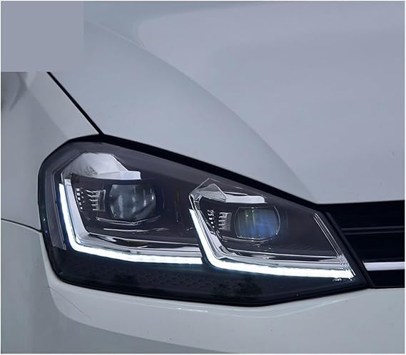 Headlight Assembly Compatible with VW Golf 7 2012-2017 Golf MK7 2018 Golf 7.5 LED DRL LED Sequential Turn Signal LED High Beam(HID Lamp,Golf Mk7)