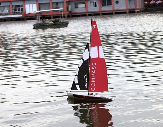 53.74 inch (1365mm) RC Sailing Boat Super Giant Unpowered Hobby Remote Control Boat 2.4G 4CH Adult Boys Pre-assembled Sail Model for 14 Years Old ( Time)